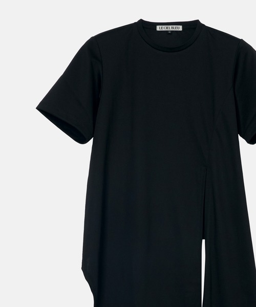LE CIEL BLEU(ルシェルブルー)の「タイディテールTシャツ / Tie-Detail T-Shirt(Tシャツ/カットソー・レディース・チャコールグレー/オフホワイト・36)」の9枚目の写真