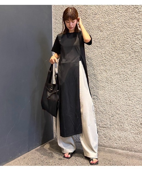 LE CIEL BLEU(ルシェルブルー)の「タイディテールTシャツ / Tie-Detail T-Shirt(Tシャツ/カットソー・レディース・チャコールグレー/オフホワイト/ブラック・36)」の22枚目の写真
