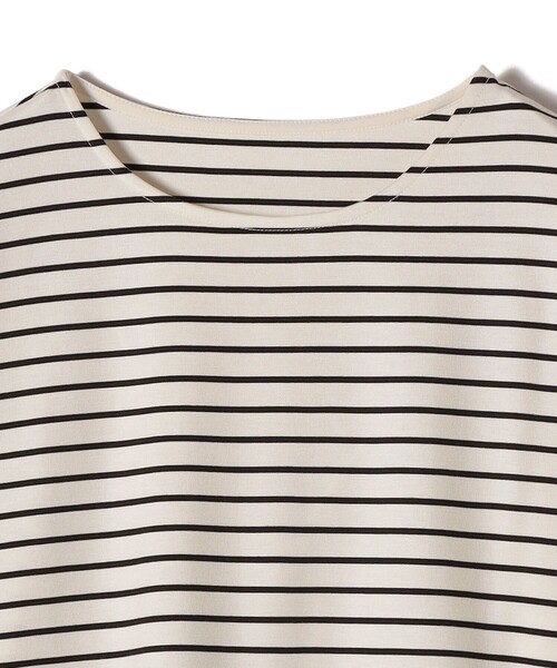 SHIPS Colors(シップス カラーズ)の「【WEB限定】SHIPS Colors:ポンチ レース コンビ トップス(ボーダー)2◇(Tシャツ/カットソー・レディース・ブラック/オフホワイト・ONE SIZE)」の6枚目の写真