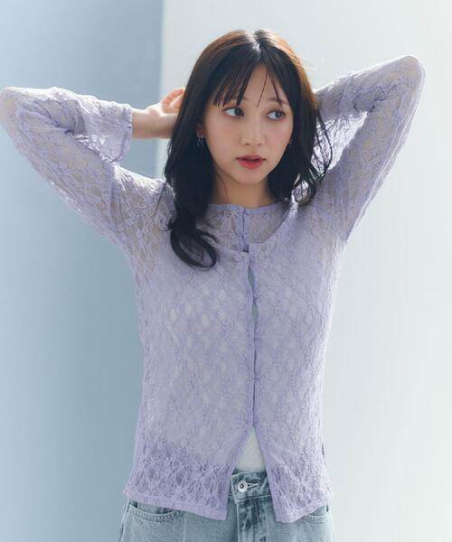 index(インデックス)の「前後2wayレースフレアスリーブトップス【洗濯機OK】(Tシャツ/カットソー・レディース・ブラック/ライトブルー/オフホワイト・38/40)」の20枚目の写真
