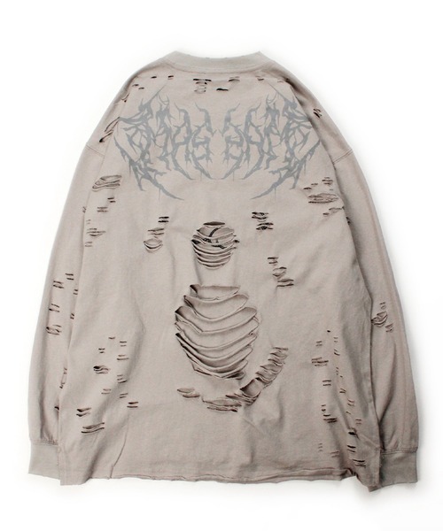 GALFY(ガルフィー)の「GALFY-犬ダメージロンTee(Tシャツ/カットソー・メンズ・ブラック/アイボリー/ブルーグレー・XL/L)」の19枚目の写真