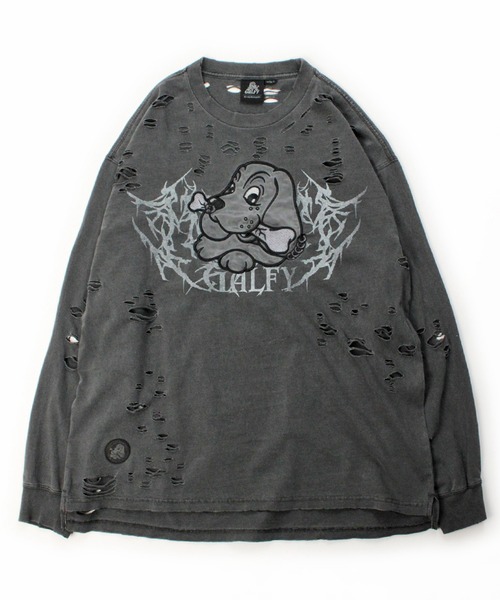 GALFY(ガルフィー)の「GALFY-犬ダメージロンTee(Tシャツ/カットソー・メンズ・ブラック/アイボリー/ブルーグレー・XL/L)」の20枚目の写真
