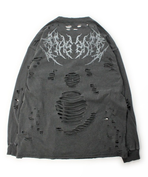 GALFY(ガルフィー)の「GALFY-犬ダメージロンTee(Tシャツ/カットソー・メンズ・ブラック/アイボリー/ブルーグレー・XL/L)」の21枚目の写真