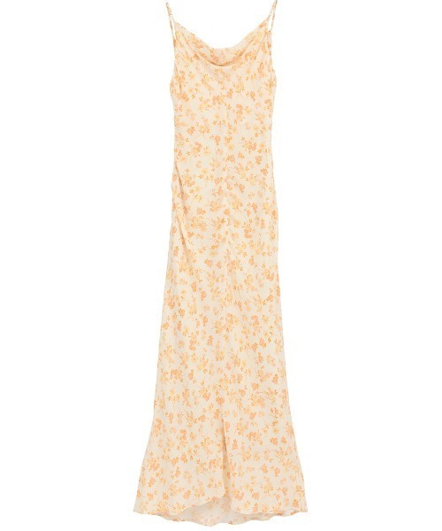 CLANE(クラネ)の「CLANE/クラネ/MABEL FLOWER DRAPE CAMI ONEPIECE(ワンピース・レディース・ブラック/オレンジ・1)」の8枚目の写真