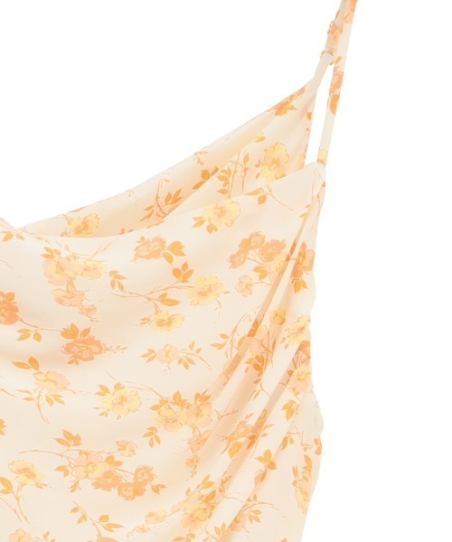 CLANE(クラネ)の「CLANE/クラネ/MABEL FLOWER DRAPE CAMI ONEPIECE(ワンピース・レディース・ブラック/オレンジ・1)」の10枚目の写真