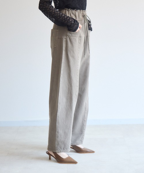 Paradise Picnic(パラダイスピクニック)の「Dignite Collier ガーメントダイサイド切替パンツ(その他パンツ・レディース・ホワイト/ブラウン/ブラック・FREE)」の10枚目の写真