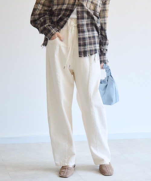 Paradise Picnic(パラダイスピクニック)の「Dignite Collier ガーメントダイサイド切替パンツ(その他パンツ・レディース・ホワイト/ブラウン/ブラック・FREE)」の20枚目の写真