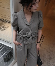 LE'RURE（リルアー）の「Ribbon half sleeve jacket（セットアップ）」