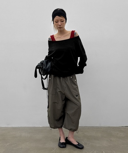 BLACKUP（ブラックアップ）の「[MADE] キクンボートネックオーバーフィット長袖Tシャツ（Tシャツ/カットソー・レディース・レッド/グレー/ブラック/ブルーグリーン・FREE）」の22枚目の写真