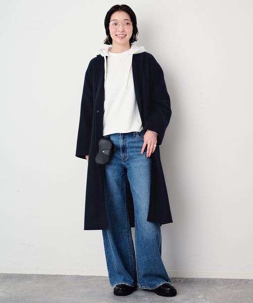 SLOBE IENA(スローブイエナ)の「《シリーズあり/追加》souple woolダブルフェイスチェスターコート(チェスターコート・レディース・キャメル/ダークパープル/カーキ/ネイビー・38/36)」の15枚目の写真