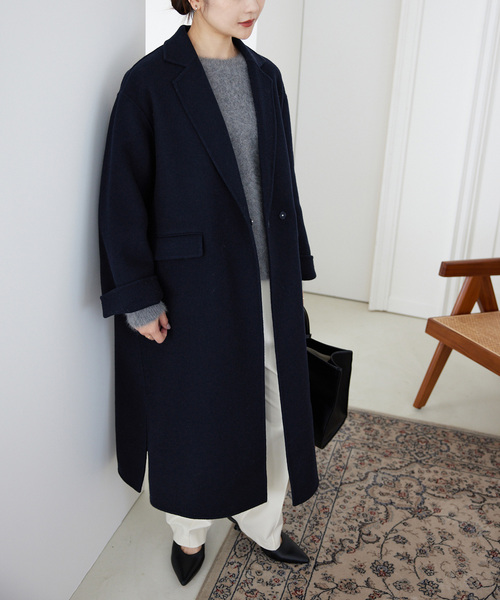SLOBE IENA(スローブイエナ)の「《シリーズあり/追加》souple woolダブルフェイスチェスターコート(チェスターコート・レディース・キャメル/ダークパープル/カーキ/ネイビー・38/36)」の6枚目の写真