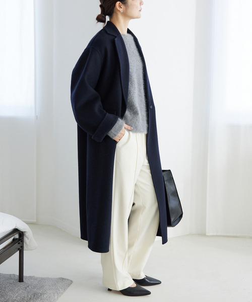 SLOBE IENA(スローブイエナ)の「《シリーズあり/追加》souple woolダブルフェイスチェスターコート(チェスターコート・レディース・キャメル/ダークパープル/カーキ/ネイビー・38/36)」の9枚目の写真