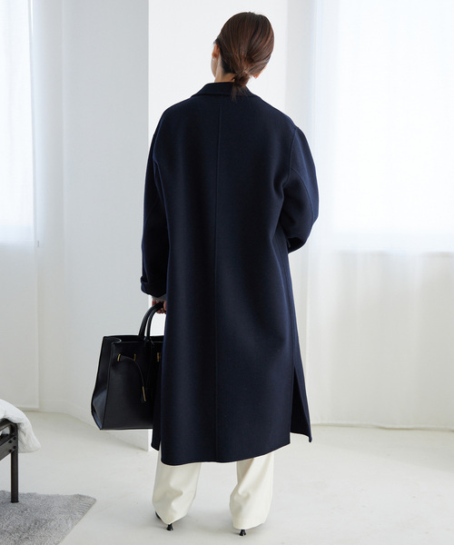 SLOBE IENA(スローブイエナ)の「《シリーズあり/追加》souple woolダブルフェイスチェスターコート(チェスターコート・レディース・キャメル/ダークパープル/カーキ/ネイビー・38/36)」の10枚目の写真