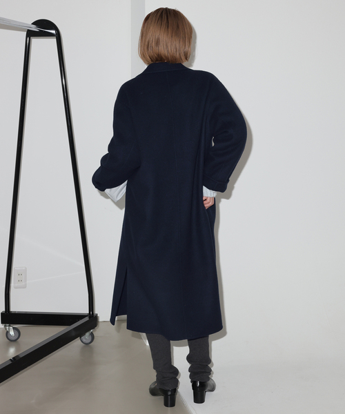 SLOBE IENA(スローブイエナ)の「《シリーズあり/追加》souple woolダブルフェイスチェスターコート(チェスターコート・レディース・キャメル/ダークパープル/カーキ/ネイビー・38/36)」の13枚目の写真