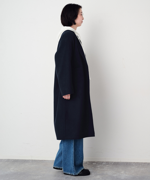 SLOBE IENA(スローブイエナ)の「《シリーズあり/追加》souple woolダブルフェイスチェスターコート(チェスターコート・レディース・キャメル/ダークパープル/カーキ/ネイビー・38/36)」の14枚目の写真