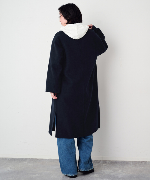 SLOBE IENA(スローブイエナ)の「《シリーズあり/追加》souple woolダブルフェイスチェスターコート(チェスターコート・レディース・キャメル/ダークパープル/カーキ/ネイビー・38/36)」の20枚目の写真
