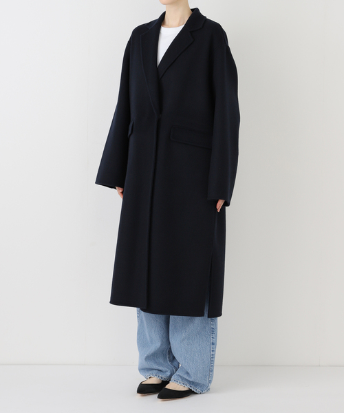 SLOBE IENA(スローブイエナ)の「《シリーズあり/追加》souple woolダブルフェイスチェスターコート(チェスターコート・レディース・キャメル/ダークパープル/カーキ/ネイビー・38/36)」の18枚目の写真