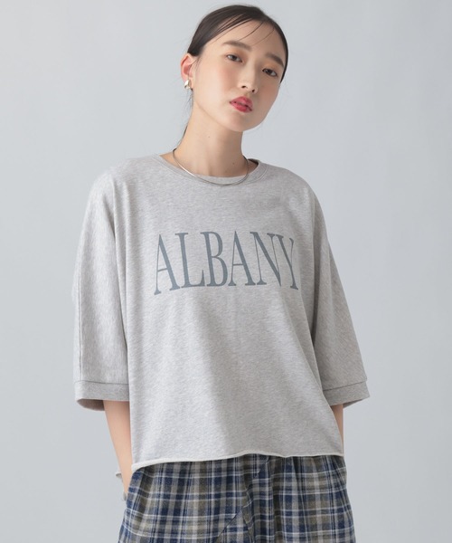 LEPSIM(レプシィム)の「ミニ裏毛ドルマンプリント6分袖 840430(Tシャツ/カットソー・レディース・チャコールグレー/ライトグレー・FREE)」の1枚目の写真