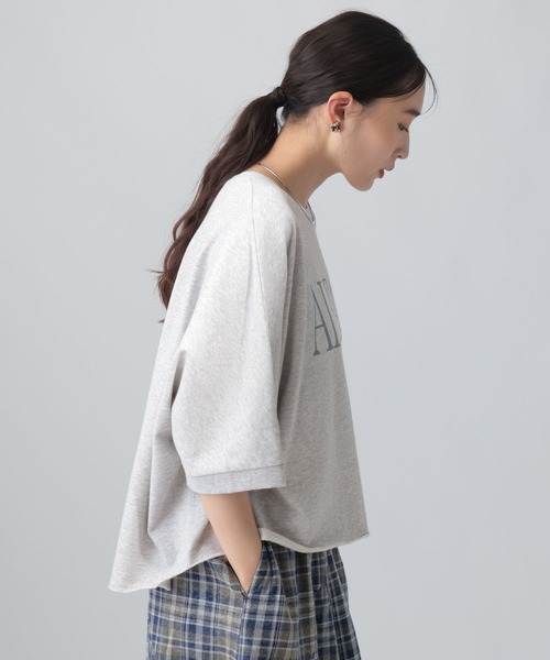 LEPSIM(レプシィム)の「ミニ裏毛ドルマンプリント6分袖 840430(Tシャツ/カットソー・レディース・チャコールグレー/ライトグレー・FREE)」の8枚目の写真