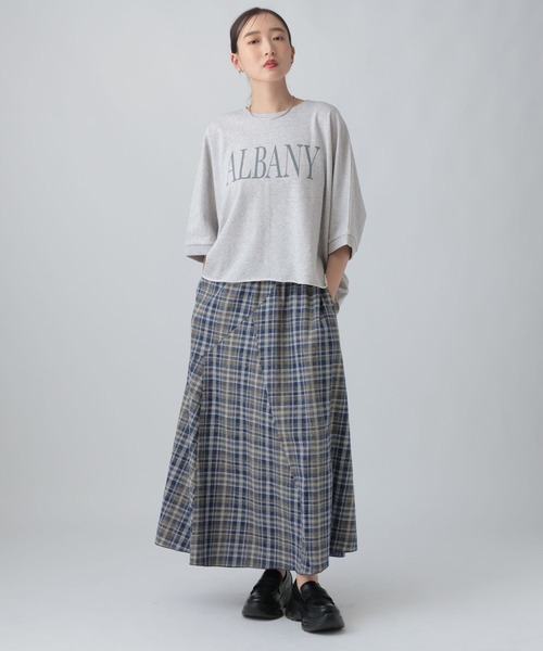 LEPSIM(レプシィム)の「ミニ裏毛ドルマンプリント6分袖 840430(Tシャツ/カットソー・レディース・チャコールグレー/ライトグレー・FREE)」の10枚目の写真