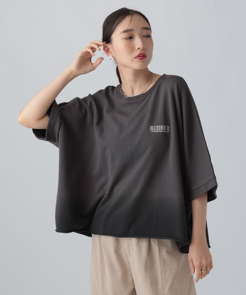 LEPSIM(レプシィム)の「ミニ裏毛ドルマンプリント6分袖 840430(Tシャツ/カットソー・レディース・チャコールグレー/ライトグレー・FREE)」の13枚目の写真