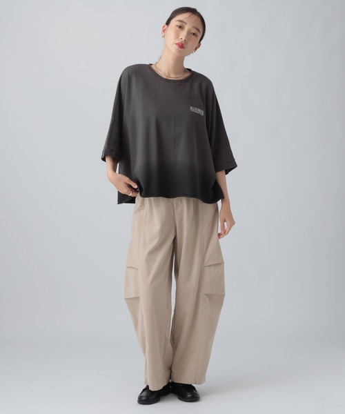 LEPSIM(レプシィム)の「ミニ裏毛ドルマンプリント6分袖 840430(Tシャツ/カットソー・レディース・チャコールグレー/ライトグレー・FREE)」の16枚目の写真