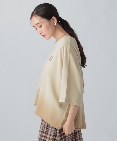 LEPSIM(レプシィム)の「ミニ裏毛ドルマンプリント6分袖 840430(Tシャツ/カットソー・レディース・チャコールグレー/ライトグレー・FREE)」の20枚目の写真