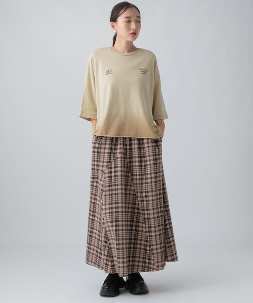 LEPSIM(レプシィム)の「ミニ裏毛ドルマンプリント6分袖 840430(Tシャツ/カットソー・レディース・チャコールグレー/ライトグレー・FREE)」の22枚目の写真