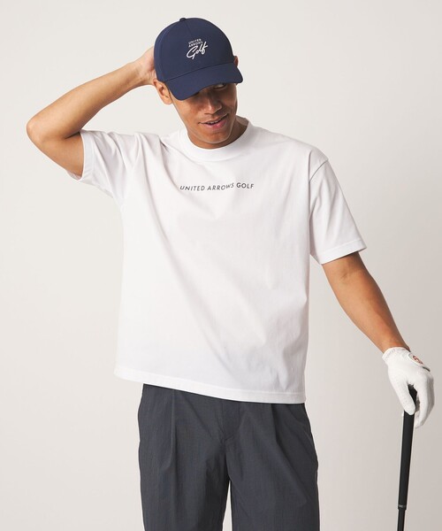UNITED ARROWS GOLF(ユナイテッドアローズゴルフ)の「メンズ フライス モックネック シャツ UV ストレッチ(Tシャツ/カットソー・メンズ・ホワイト/オリーブ・M/L/XL)」の2枚目の写真