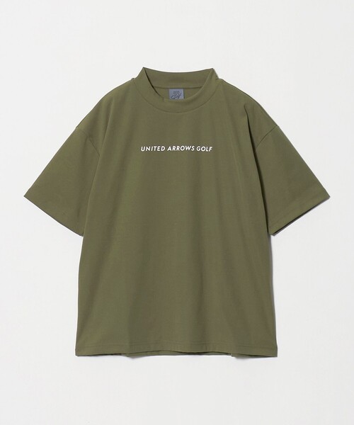 UNITED ARROWS GOLF(ユナイテッドアローズゴルフ)の「メンズ フライス モックネック シャツ UV ストレッチ(Tシャツ/カットソー・メンズ・ホワイト/オリーブ・M/L/XL)」の1枚目の写真