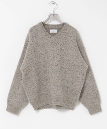 new basic SPONGY NEP V-NECK KNIT