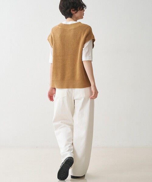 collex(コレックス)の「ジップポイントVネックニットベスト(ニット/セーター・レディース・ブラック/ベージュ/ボルドー・フリー)」の22枚目の写真