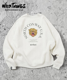 限定展開 WILD THINGS/ワイルドシングス TIGER SWEAT / タイガー クルーネック スウェット