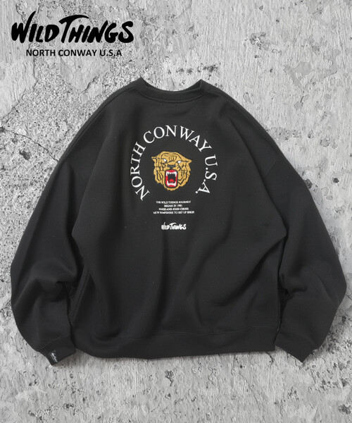 WILD THINGS（ワイルドシングス）の「限定展開 WILD THINGS/ワイルドシングス TIGER SWEAT / タイガー クルーネック スウェット（スウェット・メンズ・アッシュグレー/ブラック/ネイビー/ブラウン・SMALL/MEDIUM/LARGE）」の2枚目の写真