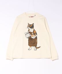 超ヘビーUSA/C バリスタ猫 ロングスリーブ TEE