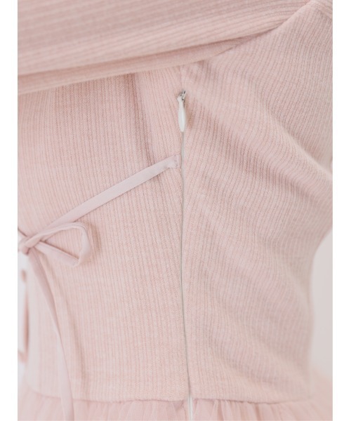 M me eme(エムミーエメ)の「Lace rib tulle docking mini onepiece(eme11116)(ワンピース・レディース・ピンク/アイボリー・FREE/FL)」の19枚目の写真