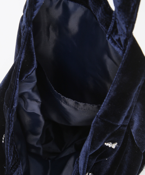 U by SPICK&SPAN(ユーバイスピックアンドスパン)の「UBY ビジューベロアトートバッグ(トートバッグ・レディース・カーキ/ピンク/チャコールグレー/ネイビー・FREE)」の11枚目の写真