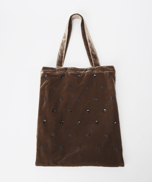 U by SPICK&SPAN(ユーバイスピックアンドスパン)の「UBY ビジューベロアトートバッグ(トートバッグ・レディース・カーキ/ピンク/チャコールグレー/ネイビー・FREE)」の15枚目の写真