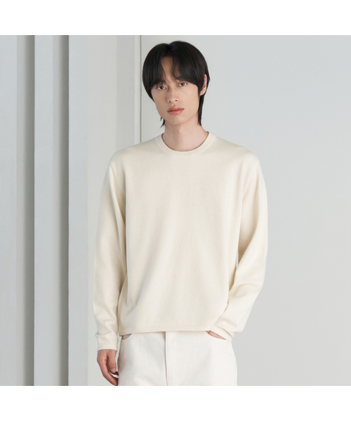 HYOJI(ヒョージ)の「26 FW ソフトタッチLIGHTWEIGHT 3タイプクロップドニットTシャツ (4カラー)(ニット/セーター・メンズ・アイボリー系/ネイビー系2/ネイビー系/ネイビー系1/アイボリー系1/グレー系/グレー系1/ブラック系2/ブラック系1/グレー系2/アイボリー系2/ブラック系・L/M)」の8枚目の写真