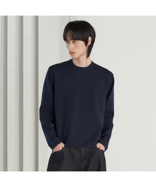 HYOJI(ヒョージ)の「26 FW ソフトタッチLIGHTWEIGHT 3タイプクロップドニットTシャツ (4カラー)(ニット/セーター・メンズ・アイボリー系/ネイビー系2/ネイビー系/ネイビー系1/アイボリー系1/グレー系/グレー系1/ブラック系2/ブラック系1/グレー系2/アイボリー系2/ブラック系・L/M)」の11枚目の写真