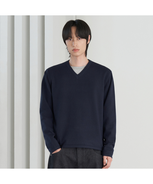 HYOJI(ヒョージ)の「26 FW ソフトタッチLIGHTWEIGHT 3タイプクロップドニットTシャツ (4カラー)(ニット/セーター・メンズ・アイボリー系/ネイビー系2/ネイビー系/ネイビー系1/アイボリー系1/グレー系/グレー系1/ブラック系2/ブラック系1/グレー系2/アイボリー系2/ブラック系・L/M)」の12枚目の写真