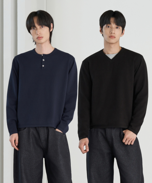 HYOJI(ヒョージ)の「26 FW ソフトタッチLIGHTWEIGHT 3タイプクロップドニットTシャツ (4カラー)(ニット/セーター・メンズ・アイボリー系/ネイビー系2/ネイビー系/ネイビー系1/アイボリー系1/グレー系/グレー系1/ブラック系2/ブラック系1/グレー系2/アイボリー系2/ブラック系・L/M)」の20枚目の写真