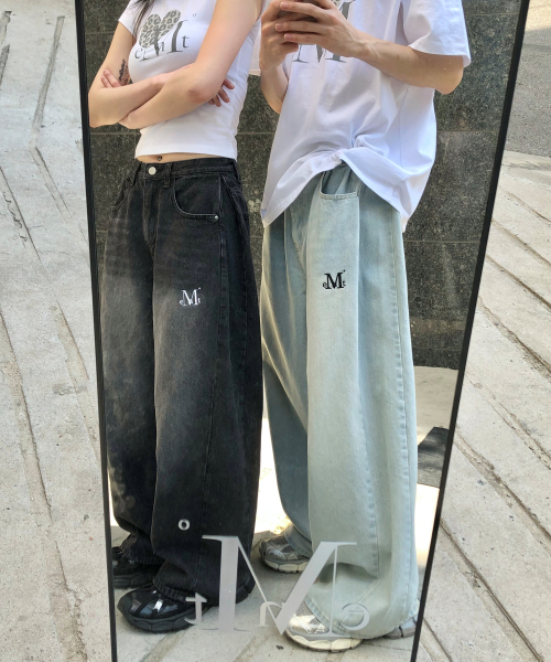 MUCENT(ムセント)の「ペンタサイドピンタックデニムパンツ 男女共用 (2カラー)(デニムパンツ・レディース・ブラック系その他3・#20)」の3枚目の写真