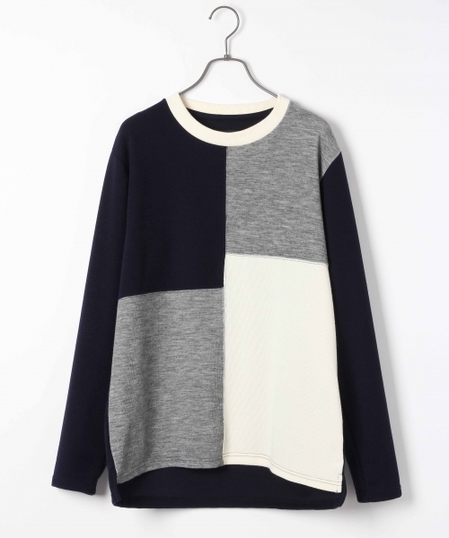 RAGEBLUE（レイジブルー）の「切り替えパネルクルー/717480（Tシャツ/カットソー・メンズ・グレー/ネイビー/ホワイト・MEDIUM/LARGE）」の3枚目の写真