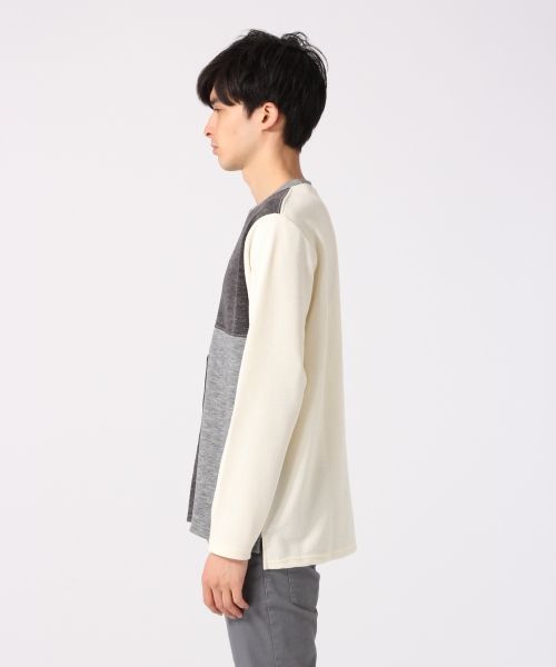 RAGEBLUE（レイジブルー）の「切り替えパネルクルー/717480（Tシャツ/カットソー・メンズ・グレー/ネイビー/ホワイト・MEDIUM/LARGE）」の4枚目の写真