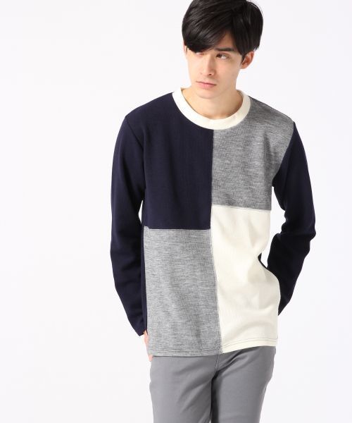 RAGEBLUE（レイジブルー）の「切り替えパネルクルー/717480（Tシャツ/カットソー・メンズ・グレー/ネイビー/ホワイト・MEDIUM/LARGE）」の16枚目の写真