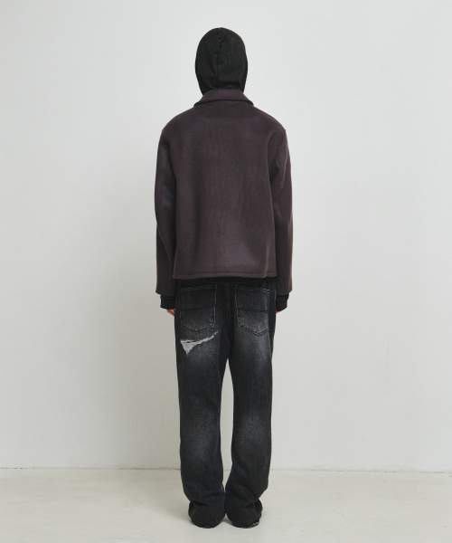 ENDOOR（エンドア）の「ファインウールショートコート（パープルグレー）（ダッフルコート・メンズ・パープル・MEDIUM/LARGE）」の4枚目の写真