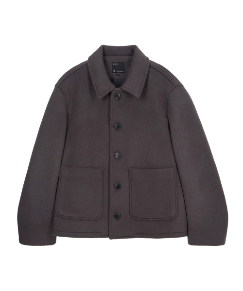 ENDOOR（エンドア）の「ファインウールショートコート（パープルグレー）（ダッフルコート・メンズ・パープル・MEDIUM/LARGE）」の9枚目の写真