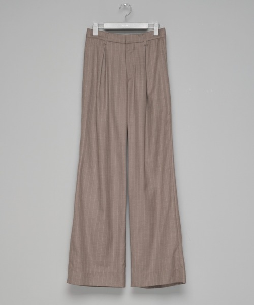 MASU（エムエーエスユー）の「【M A S U】INVERTED PLEATS WIDE TROUSERS（スラックス・メンズ・チャコールグレー/ダークグリーン・44/46）」の2枚目の写真