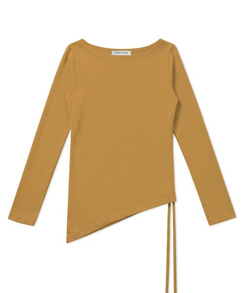 FUZZY SCAN(ファジスキャン)の「ダイアゴナル トンネルロングスリーブ 10color(Tシャツ/カットソー・レディース・チャコール/オレンジ/ライトブルー/グリーン/ブラウン/ベージュ/ブラック/ブルーグリーン/ローズ・1)」の9枚目の写真